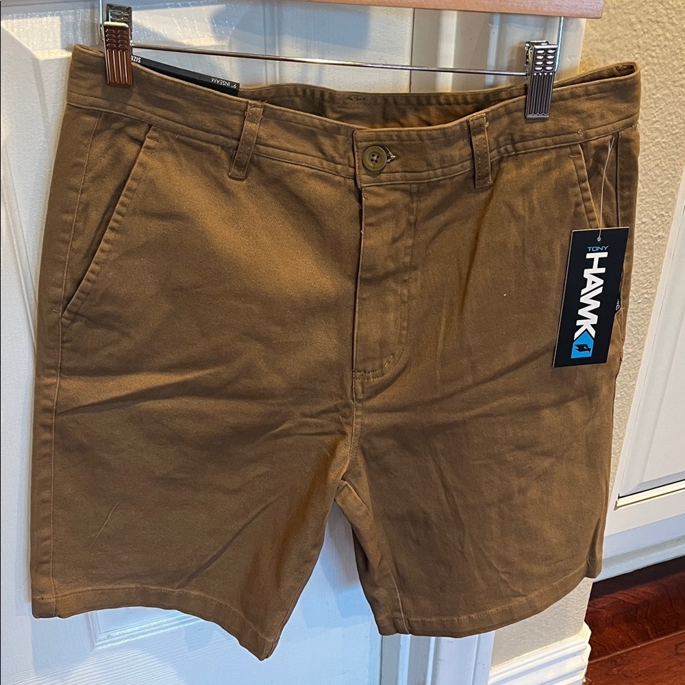 Tony Hawk Men's Brown Flat Front Shorts